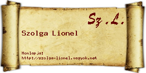 Szolga Lionel névjegykártya